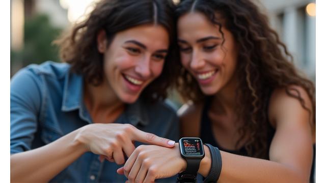 Personas revisando resultados en un desafío deportivo virtual en Madrid