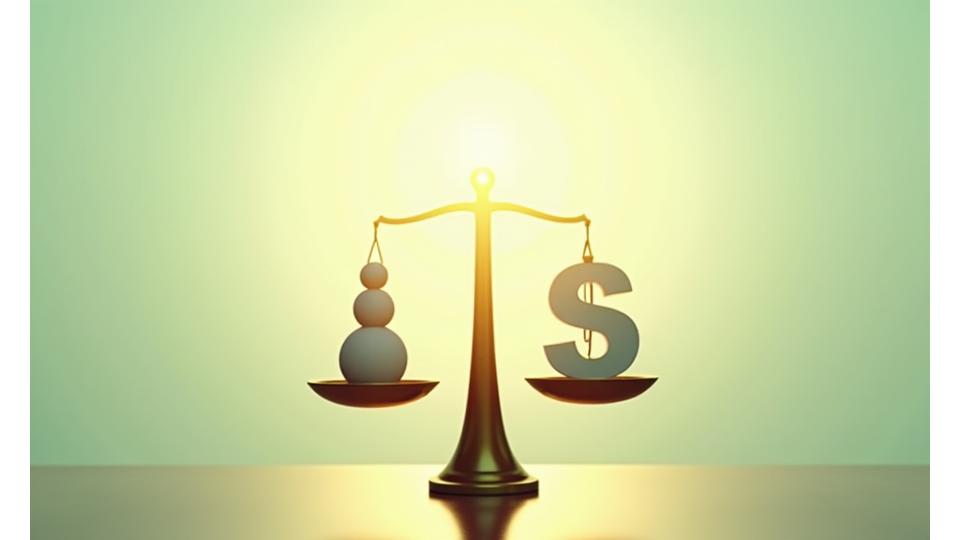 Una balanza equilibrada bajo un cielo claro, simbolizando la justicia y la claridad en los términos legales