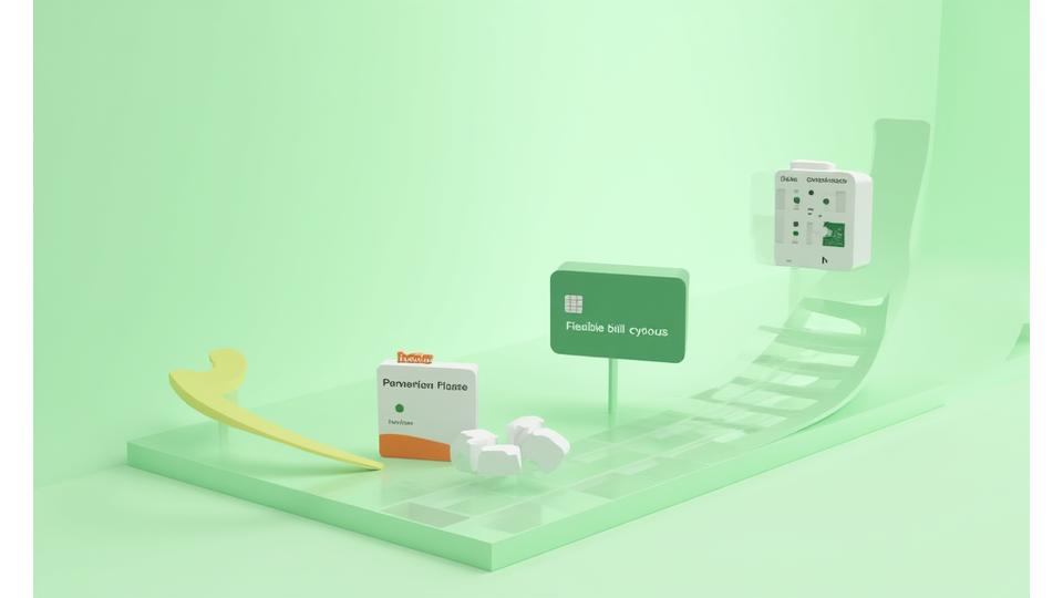 Iconos de tarjetas de crédito y un calendario, simbolizando procesos de pago y suscripción transparentes